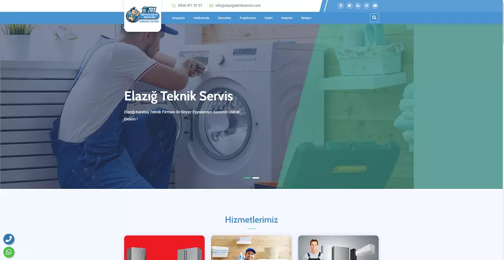 Elazığ Teknik Servisi Web Sitemiz Yayın Hayatına Başlamıştır
